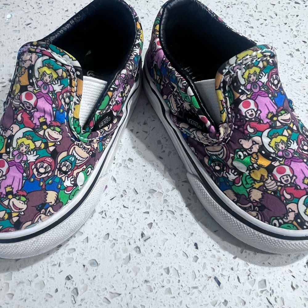 Super Mario Vans Kids Colorful Slip-On Shoes Sz Toddler 5 - Picture 5 of 6